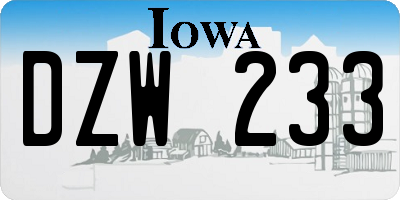 IA license plate DZW233