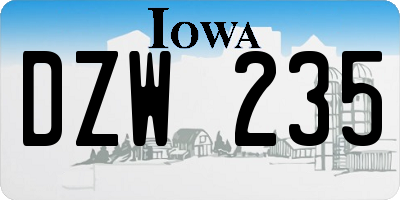 IA license plate DZW235