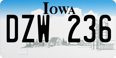 IA license plate DZW236