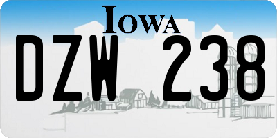 IA license plate DZW238