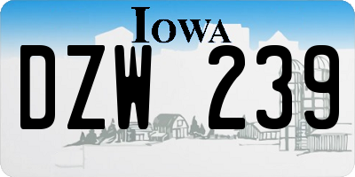 IA license plate DZW239