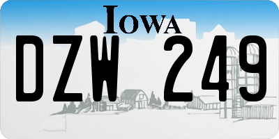 IA license plate DZW249
