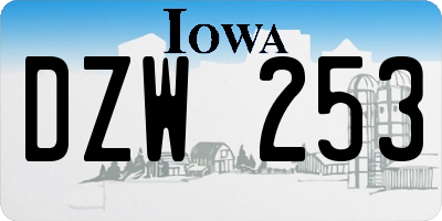 IA license plate DZW253