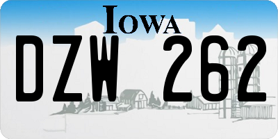 IA license plate DZW262