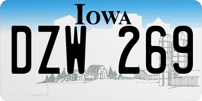 IA license plate DZW269