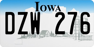 IA license plate DZW276