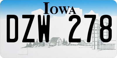 IA license plate DZW278