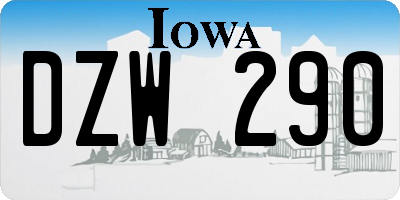 IA license plate DZW290