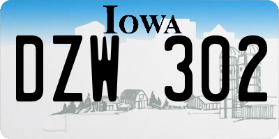 IA license plate DZW302