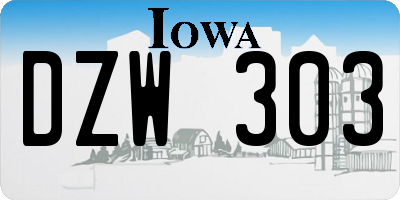 IA license plate DZW303