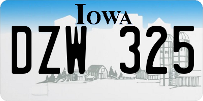 IA license plate DZW325