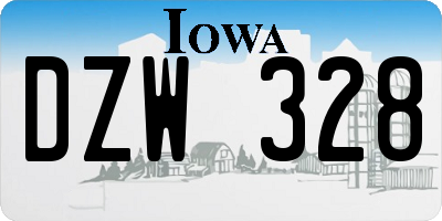 IA license plate DZW328