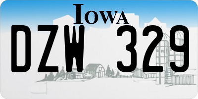 IA license plate DZW329