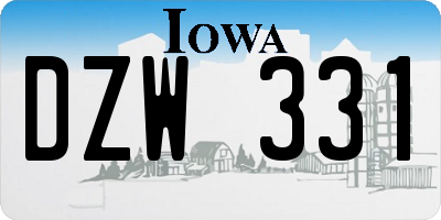 IA license plate DZW331