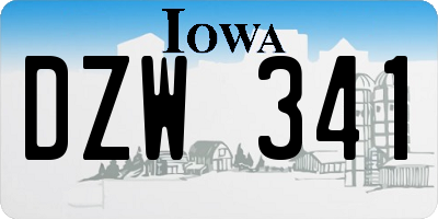 IA license plate DZW341