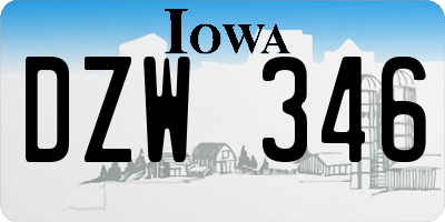 IA license plate DZW346