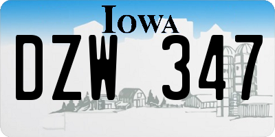 IA license plate DZW347