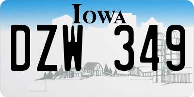 IA license plate DZW349