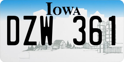 IA license plate DZW361