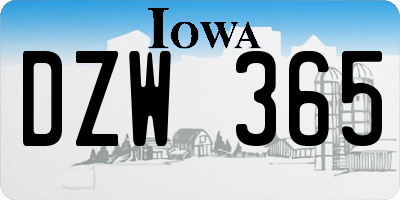 IA license plate DZW365