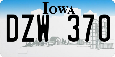 IA license plate DZW370