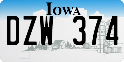 IA license plate DZW374