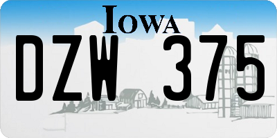 IA license plate DZW375