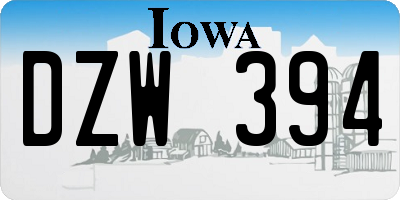 IA license plate DZW394