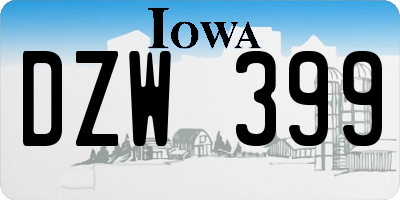 IA license plate DZW399