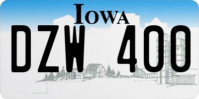 IA license plate DZW400