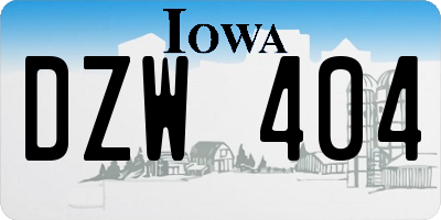 IA license plate DZW404