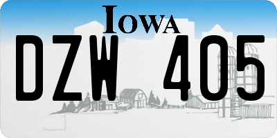 IA license plate DZW405