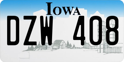 IA license plate DZW408