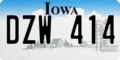 IA license plate DZW414