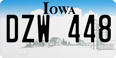 IA license plate DZW448