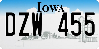 IA license plate DZW455