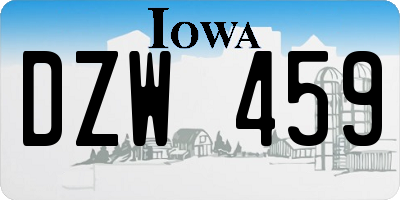 IA license plate DZW459