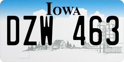 IA license plate DZW463