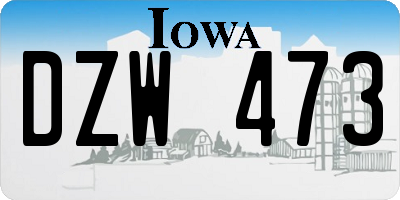 IA license plate DZW473