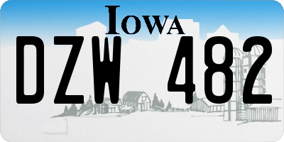 IA license plate DZW482