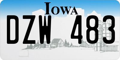 IA license plate DZW483