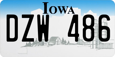 IA license plate DZW486