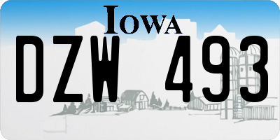 IA license plate DZW493