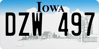 IA license plate DZW497