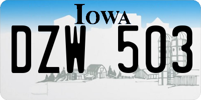 IA license plate DZW503