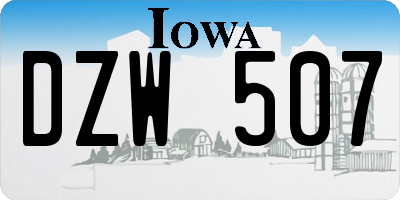 IA license plate DZW507