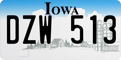 IA license plate DZW513