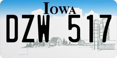 IA license plate DZW517