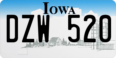 IA license plate DZW520