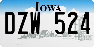 IA license plate DZW524